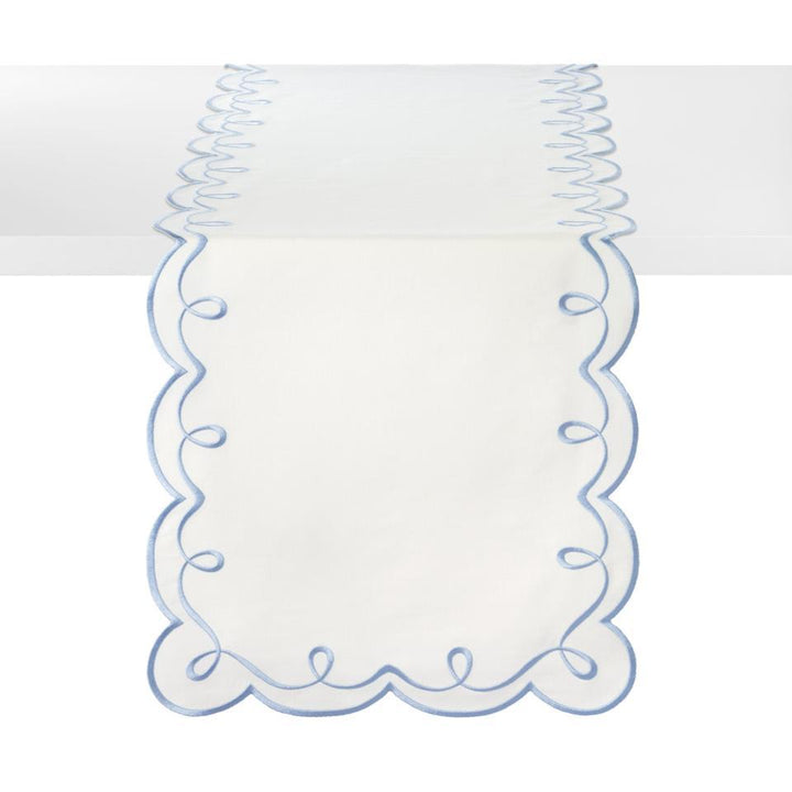 Ribbon Twirl Ice Blue Table Runner