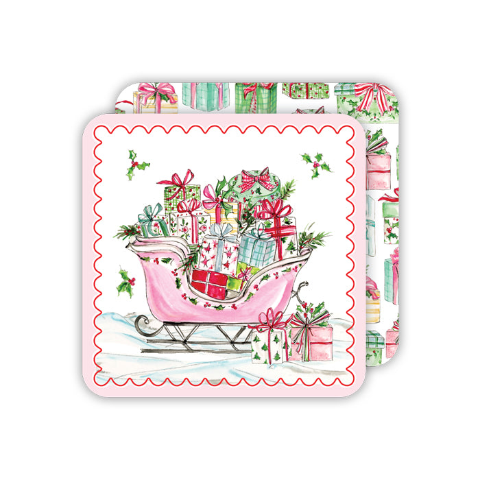 Pink Sleigh Coasters