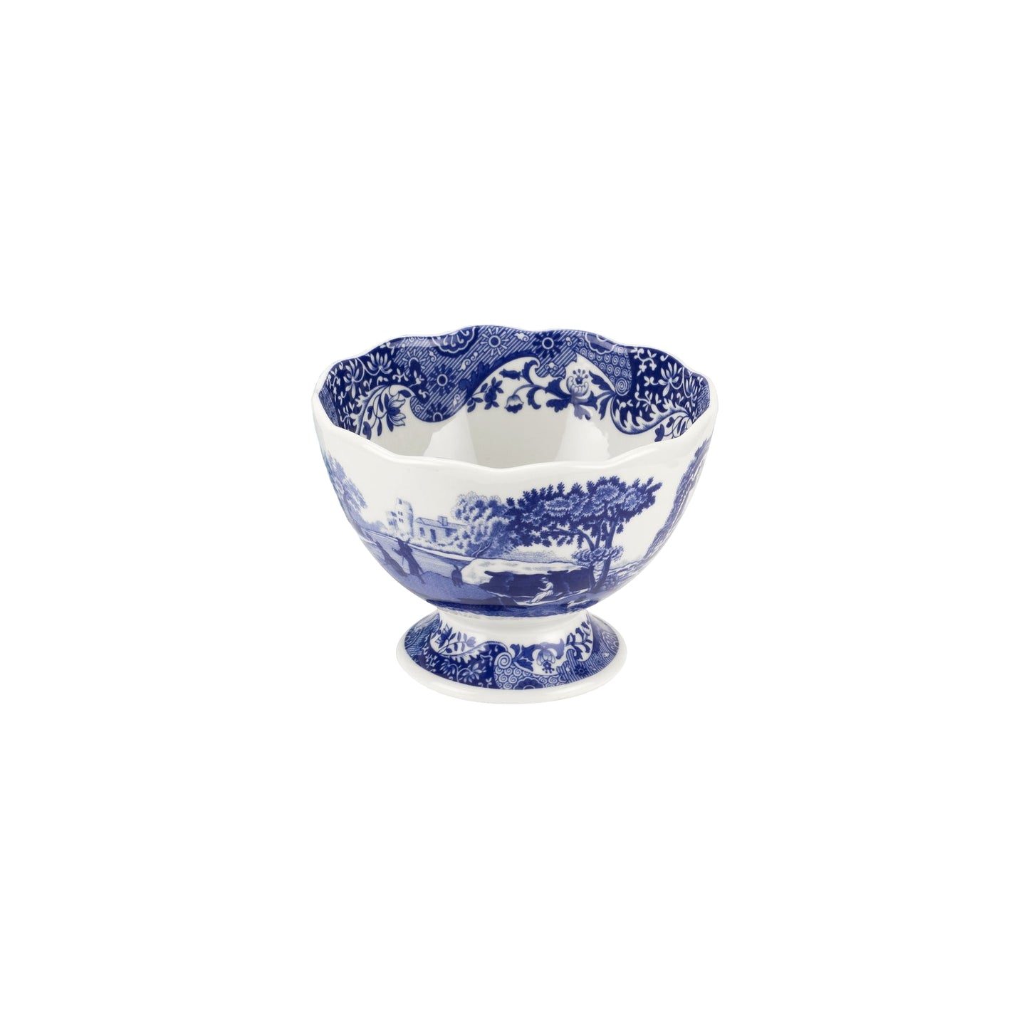 Blue Italian Footed Bowl