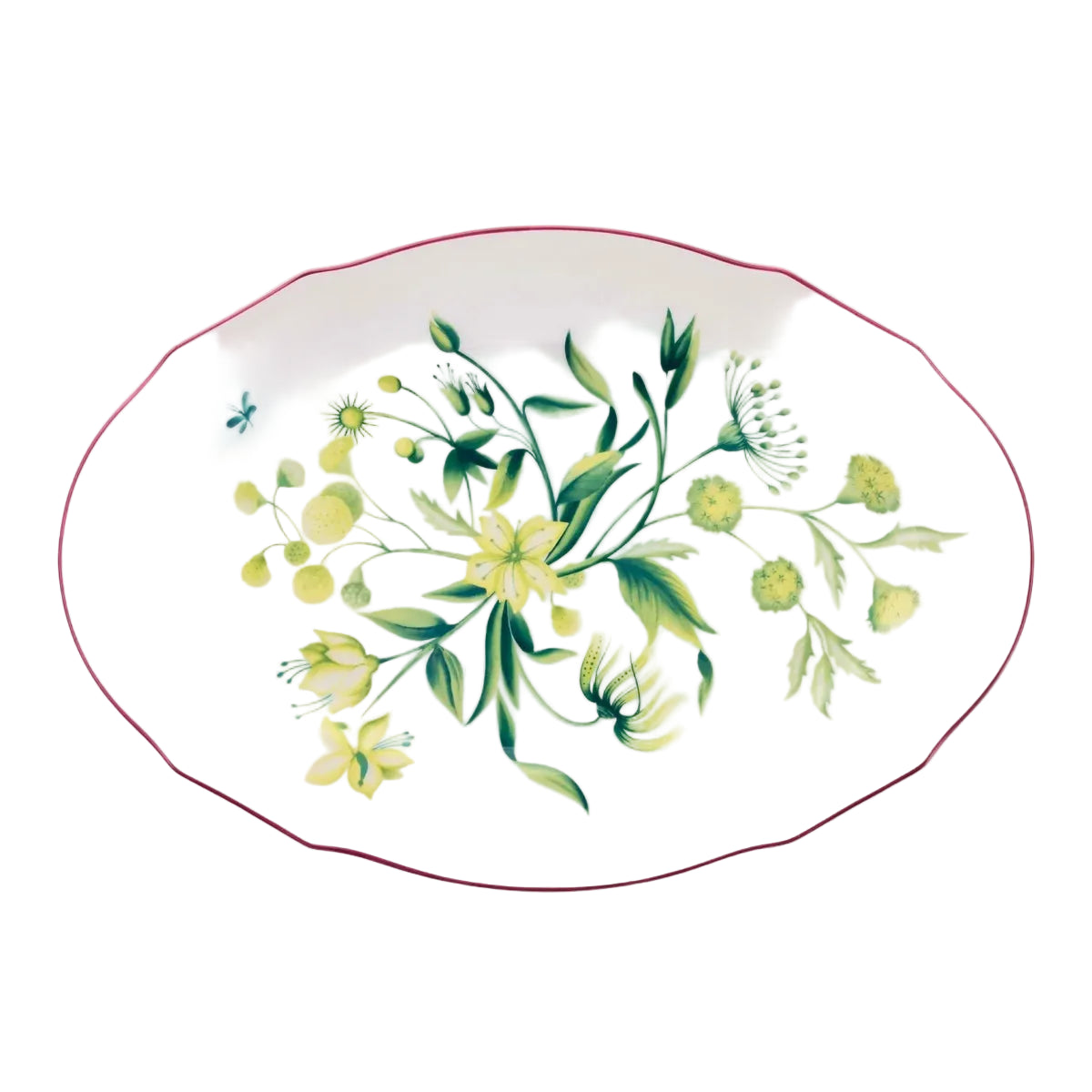 Florenza Acanto Fondo Bianco Oval Flat Platter