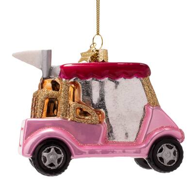 Pink Golf Cart Ornament