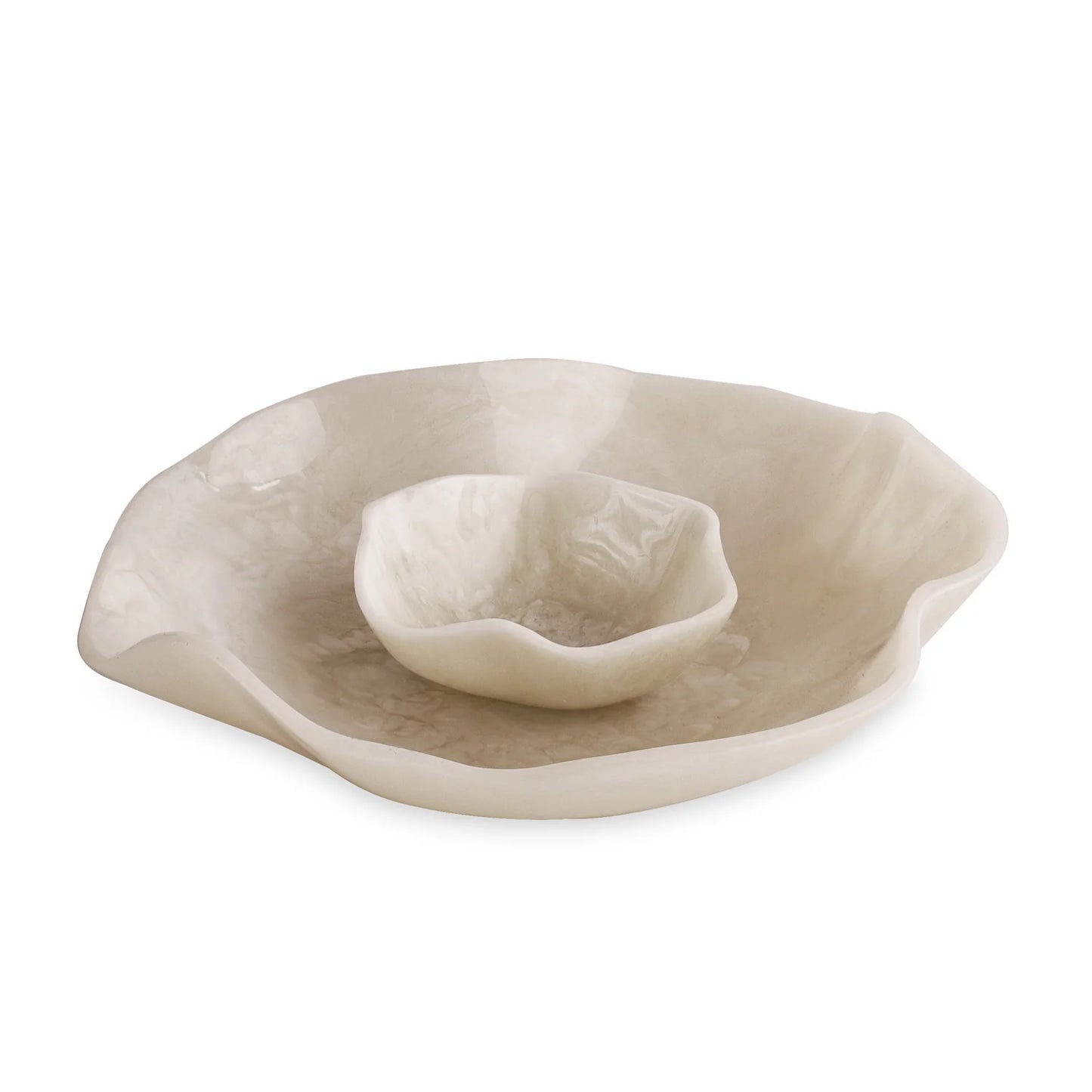 Resin Alabaster Bowl with Dip