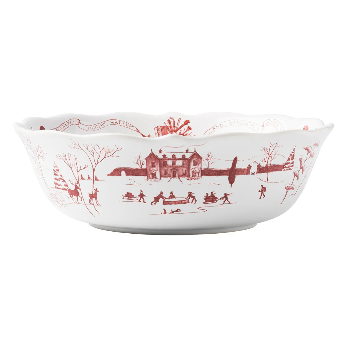 Ruby Country Estate Winter Frolic Serving Bowl