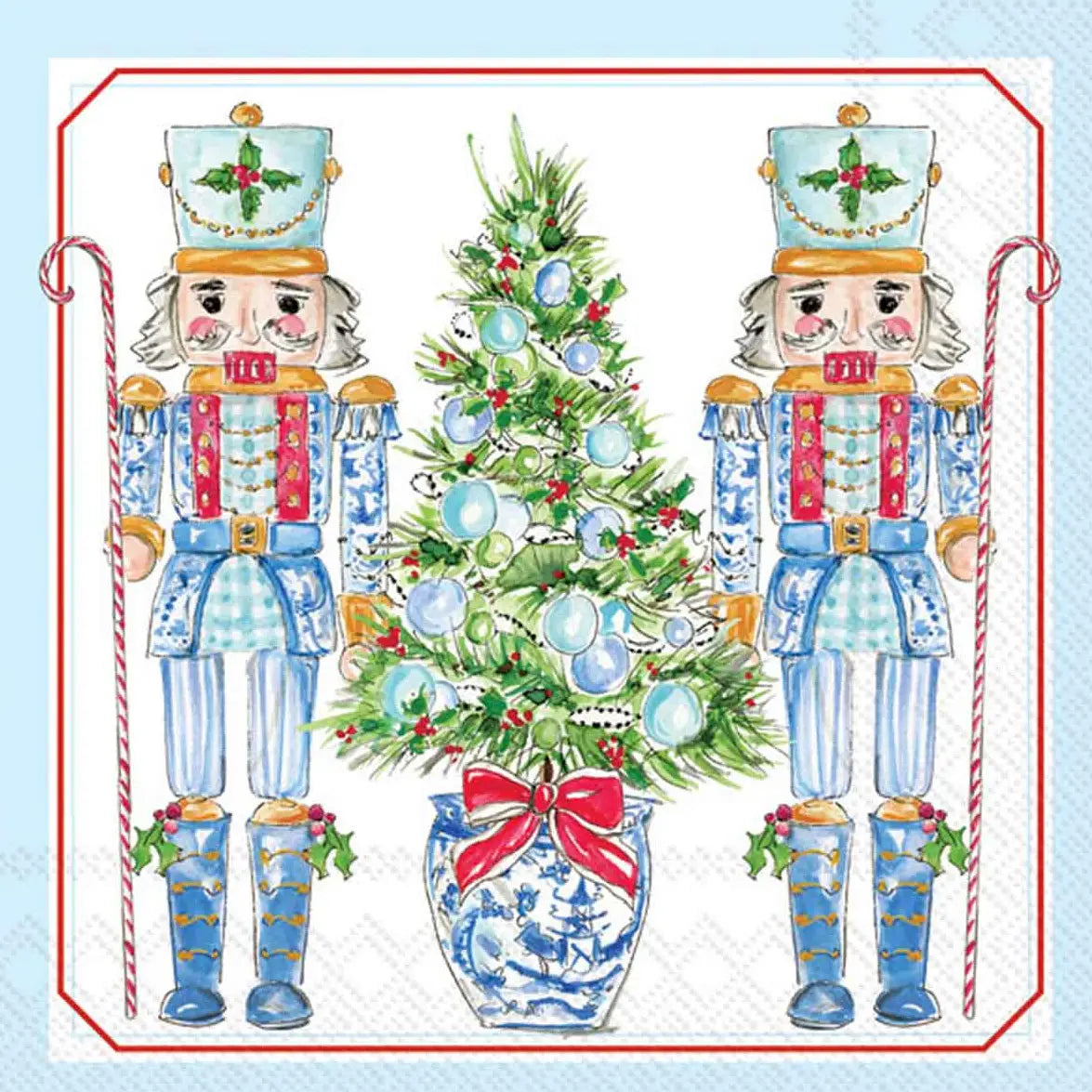 Blue Nutcracker Paper Cocktail Napkins
