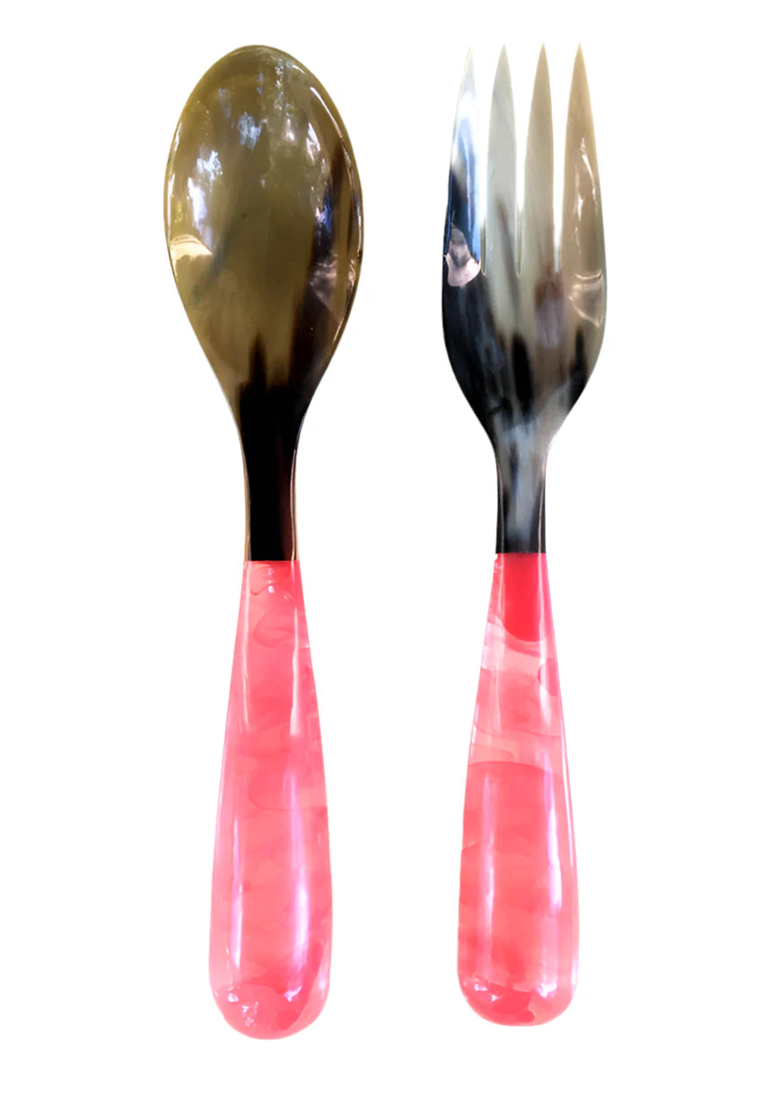 Pink Horn Serving Set