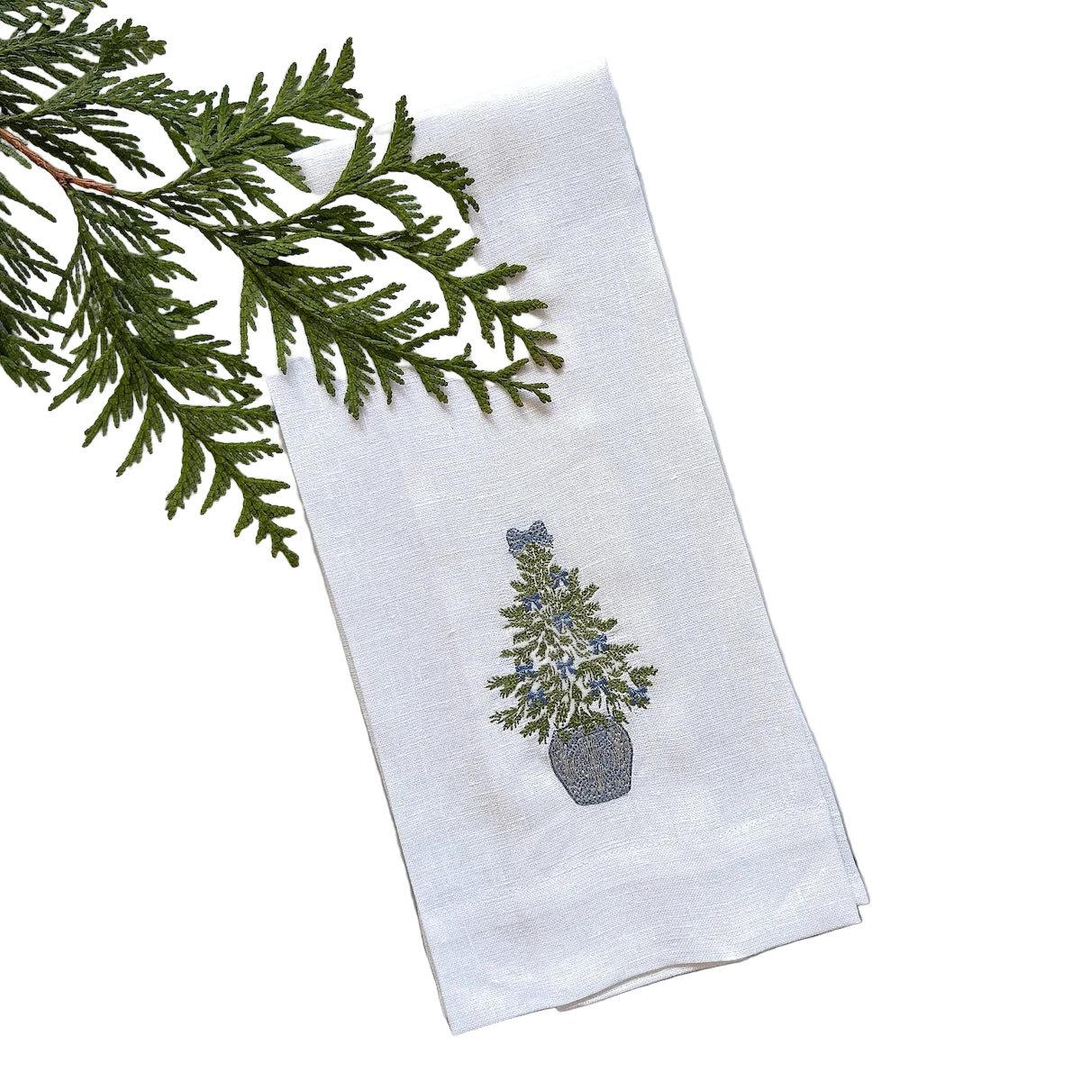 Blue & White Christmas Towel