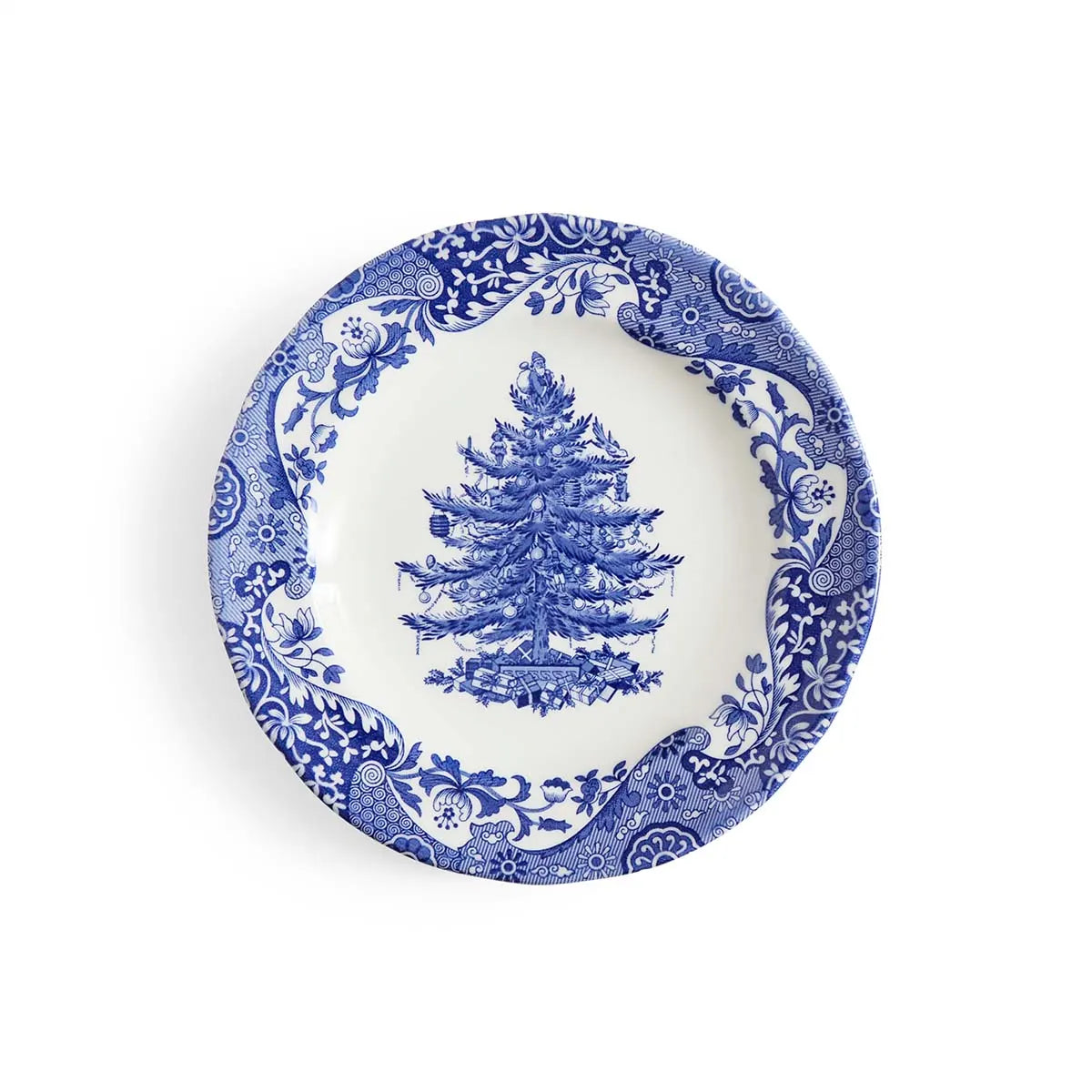 Blue Italian Christmas Dinner Plate