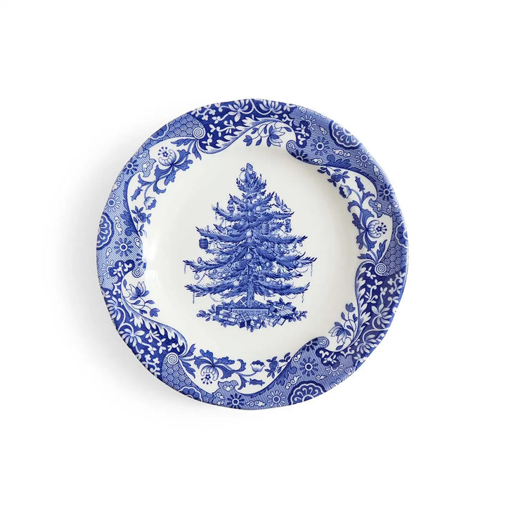 Blue Italian Christmas Salad Plate