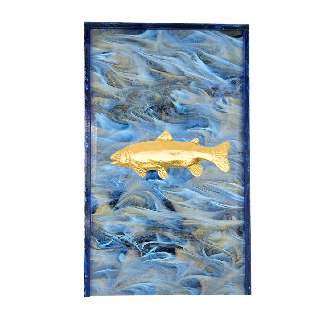 Trout Blue Guest Towel Box