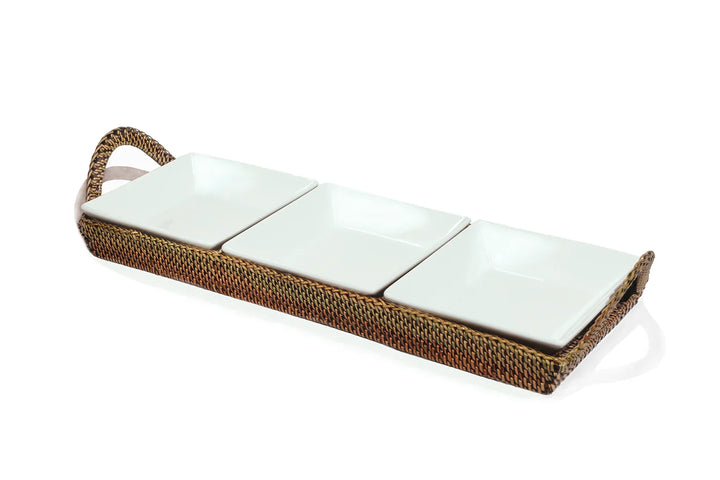 Rectangle Tray With Square Dishes