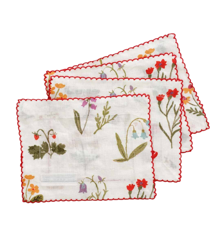 Botanical Garden Linen Cocktail Napkins