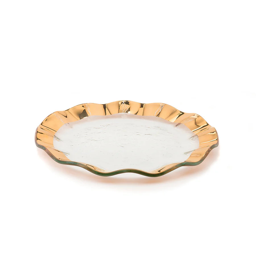 Gold Ruffle Salad Plate