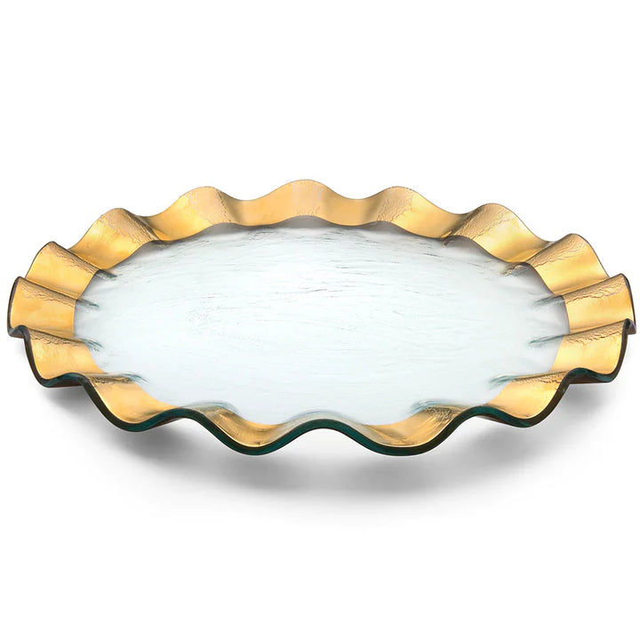 Gold Ruffle Dinner Plate