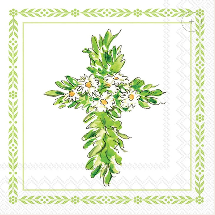 Floral Cross Paper Cocktail Napkins