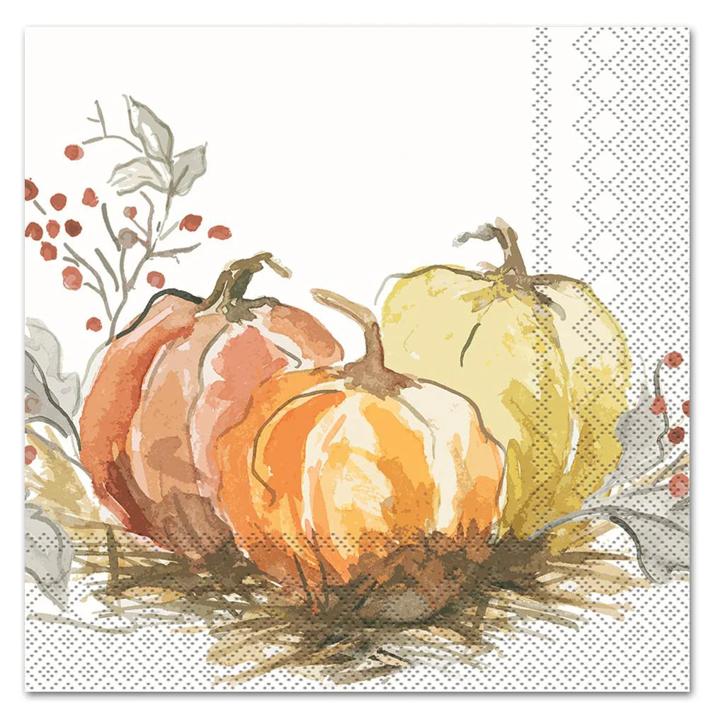 Painted Pumpkin Paper Cocktail Napkins