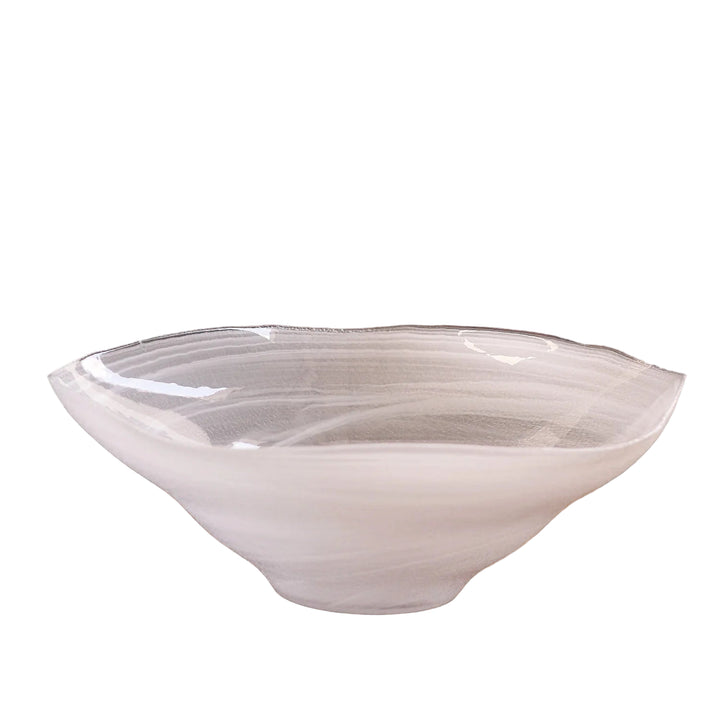 Glass Alabaster Wave Extra Large Bowl