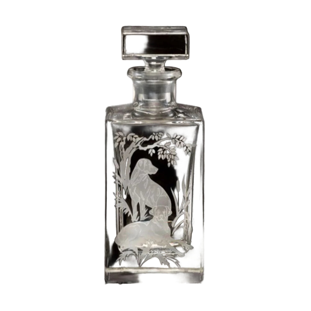 Pair of Dogs Square Decanter