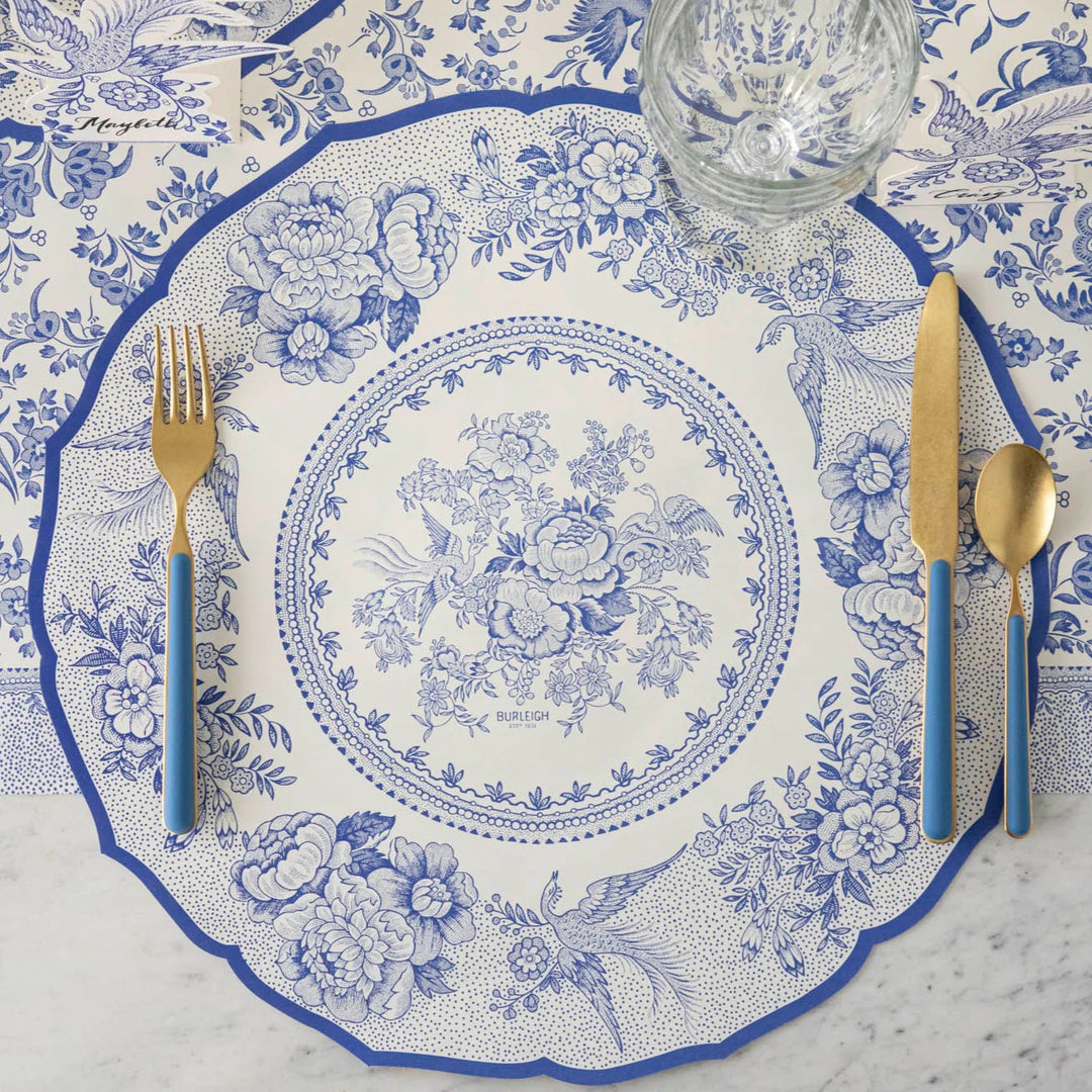 Blue Asiatic Pheasants Paper Placemats