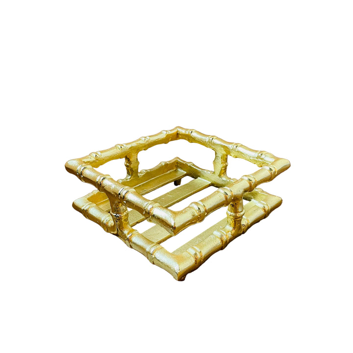 Gold Bamboo Cocktail Napkin Holder