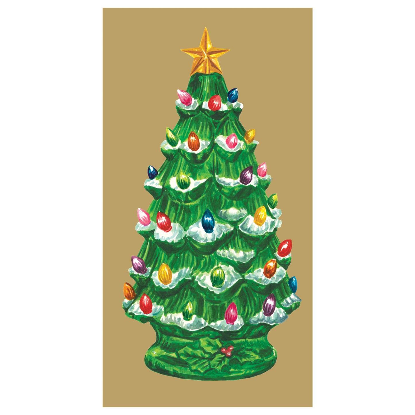 Vintage Christmas Tree Guest Paper Napkins