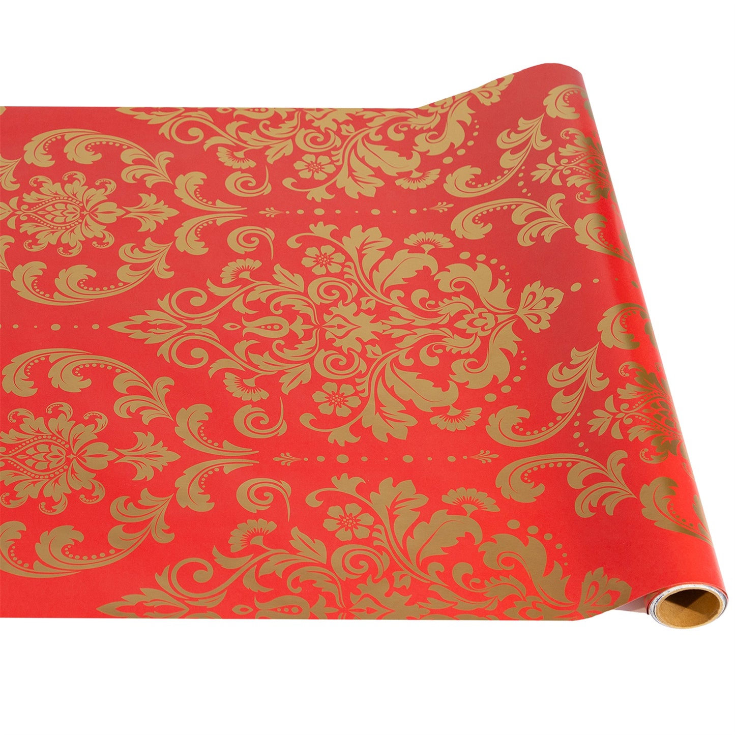 Red Damask Paper Table Runner