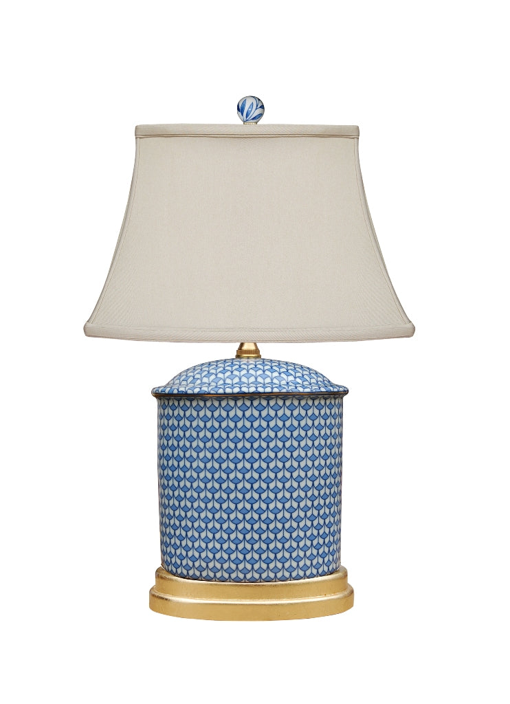 Blue and White Porcelain Lamp Gold Base