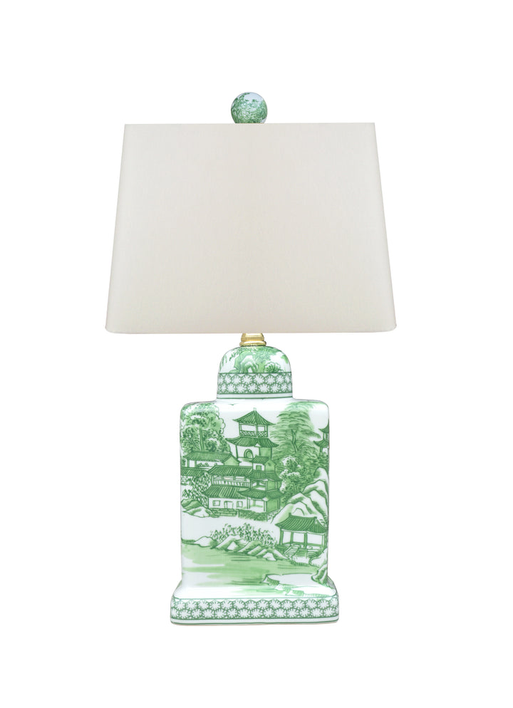 Green and White Small Lamp