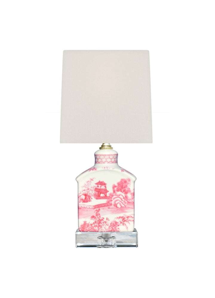 Pink and White Small Lamp