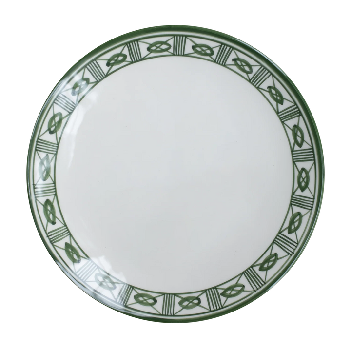 Green Lisbon Dinner Plate Filigree Rim