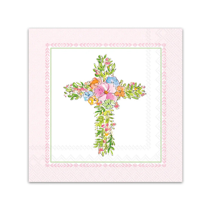 Pink Cross Paper Cocktail Napkins