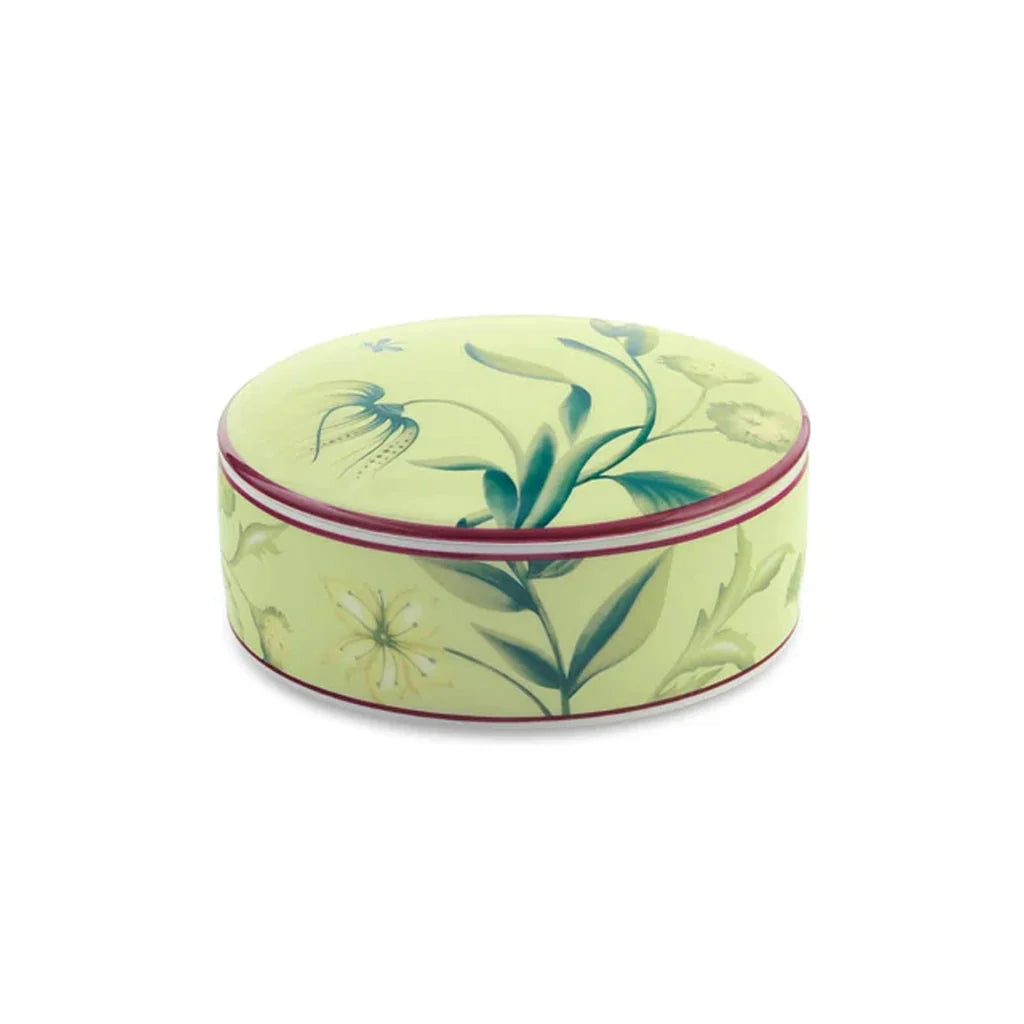Florenza Acanto Fondo Chiaro Round Box with Cover