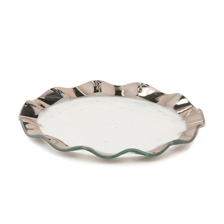 Platinum Ruffle Dinner Plate