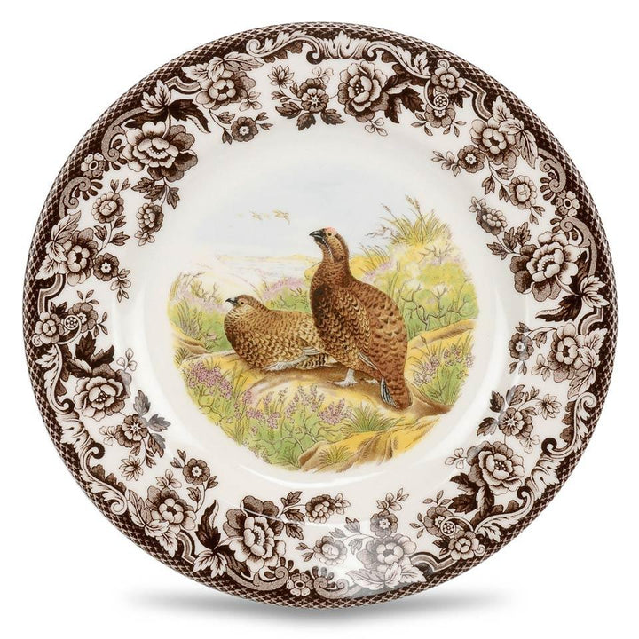 Red Grouse Motif Woodland Salad Plate