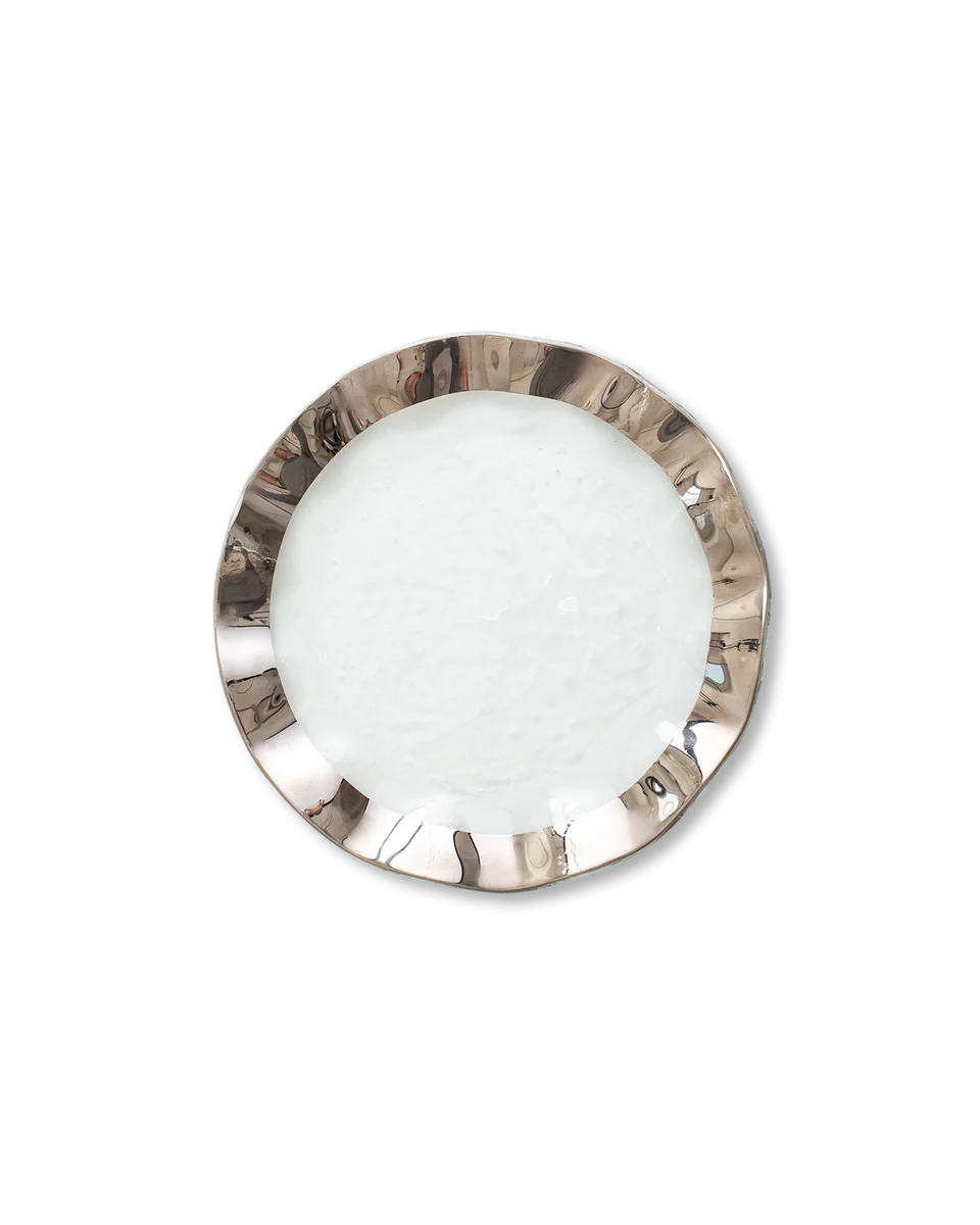 Platinum Ruffle Salad Plate