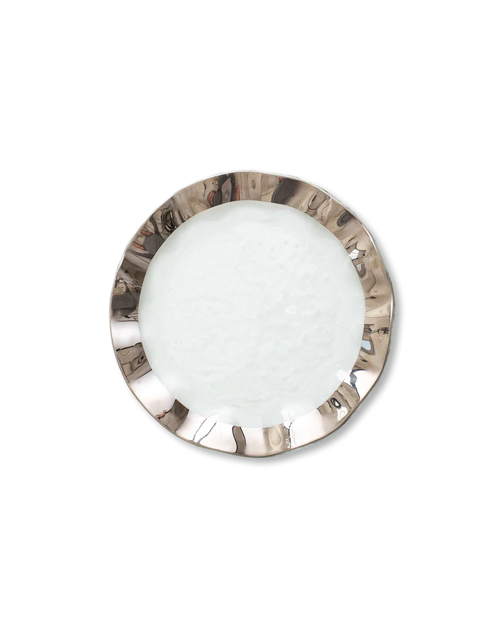 Platinum Ruffle Salad Plate