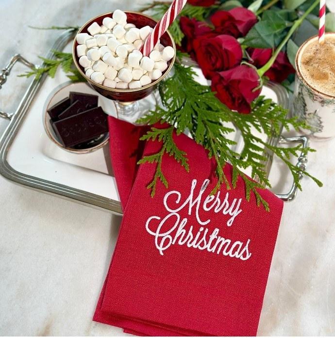Red Merry Christmas Towel