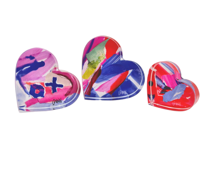 3 Acrylic Hearts