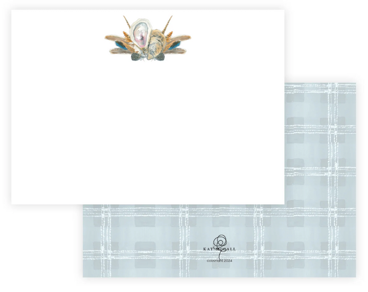 Oyster & Turkey Feather Notecards