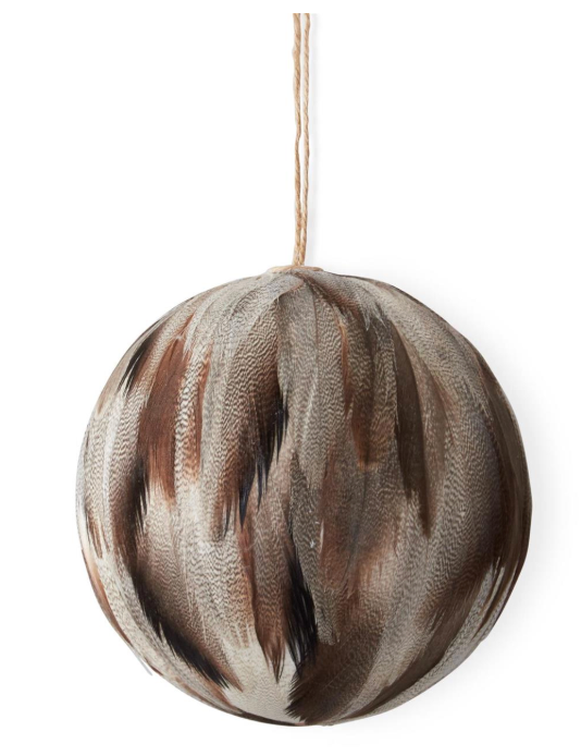 Large Grey Feather Ornament