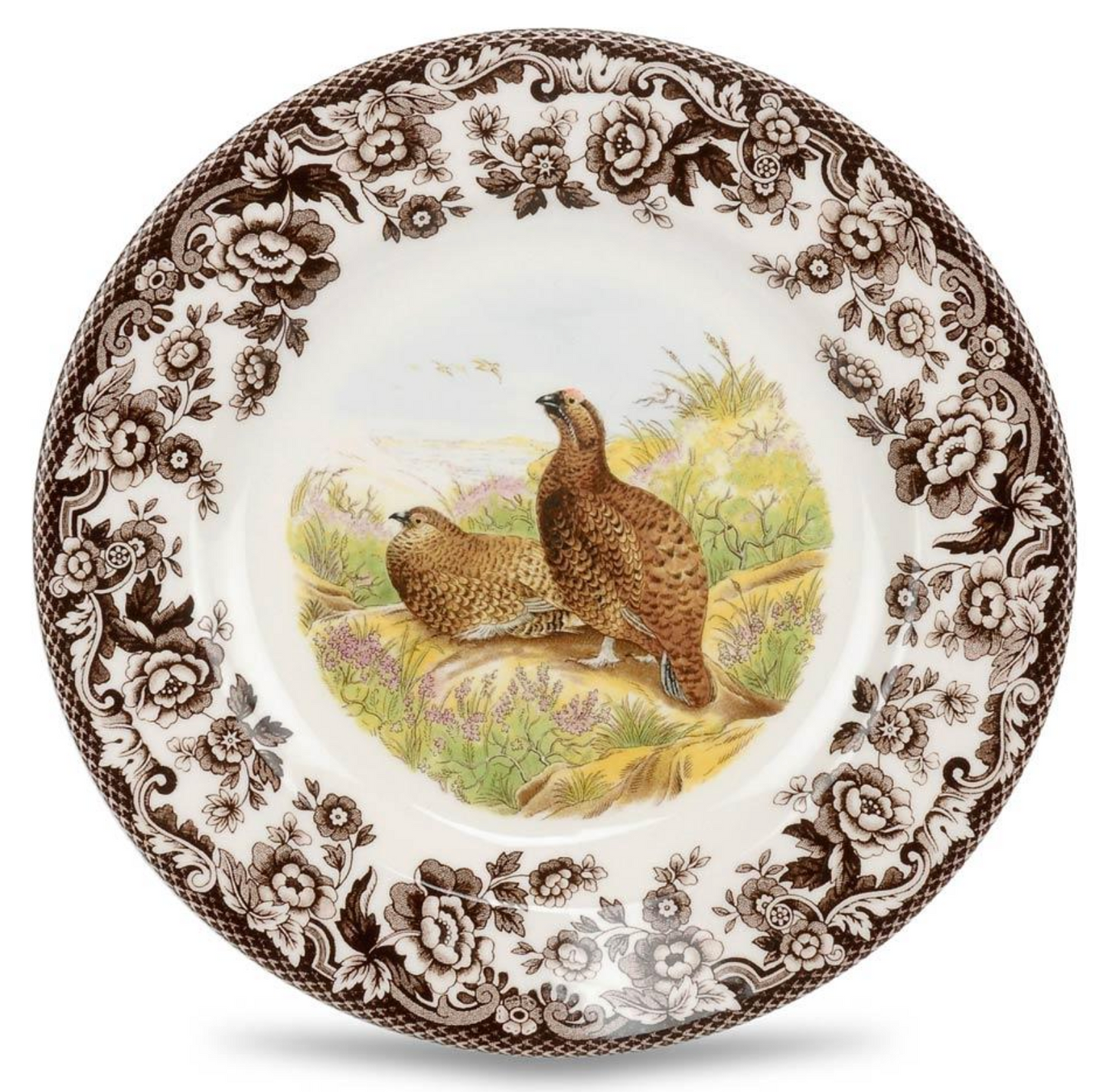 Red Grouse Motif Woodland Dinner Plate