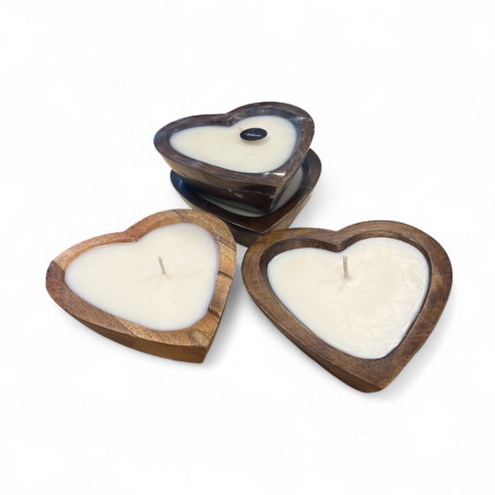 Wooden Heart Candle