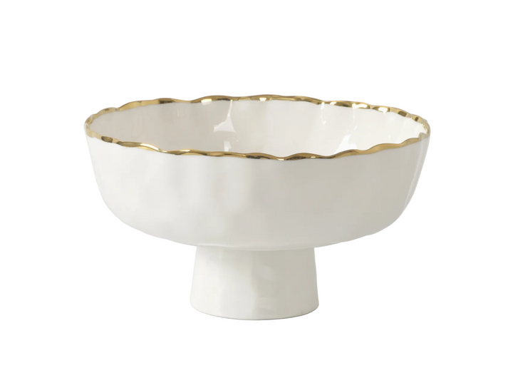 Gold & White Footed Bowl