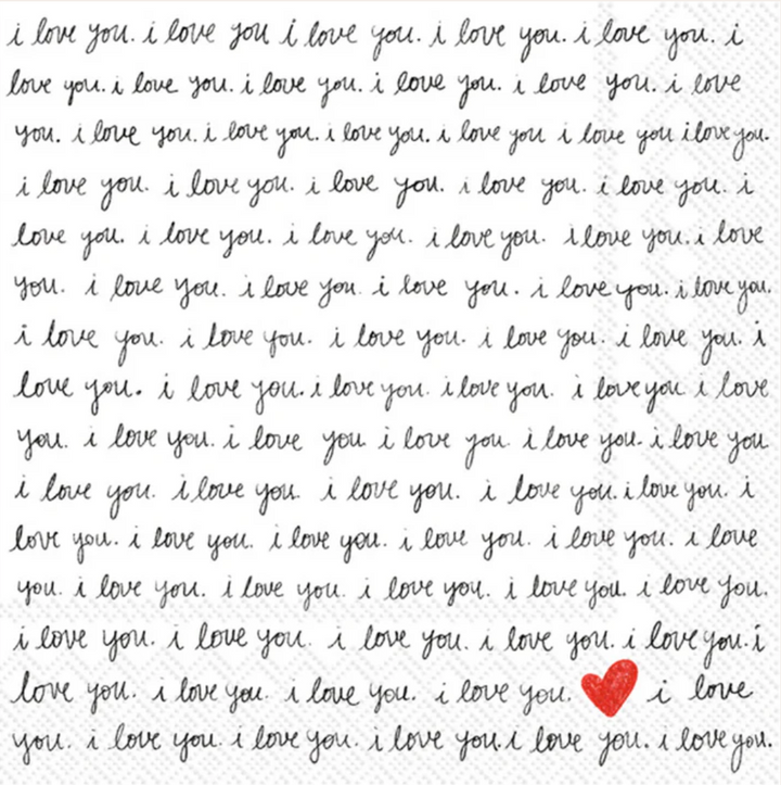 I Love You Paper Cocktail Napkins