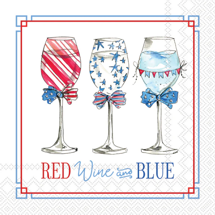 Patriotic Wine Paper Cocktail Napkins