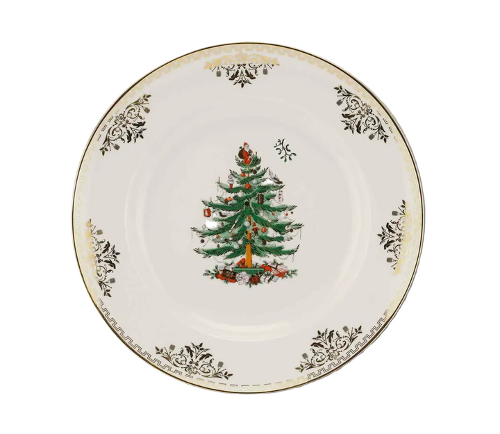 Gold Christmas Tree Salad Plate