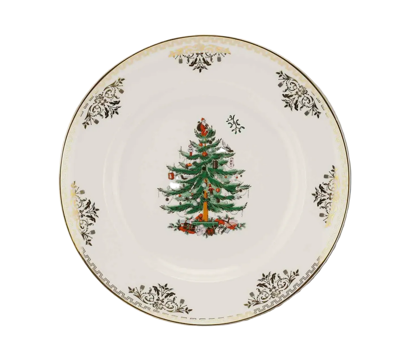 Gold Christmas Tree Dinner Plate