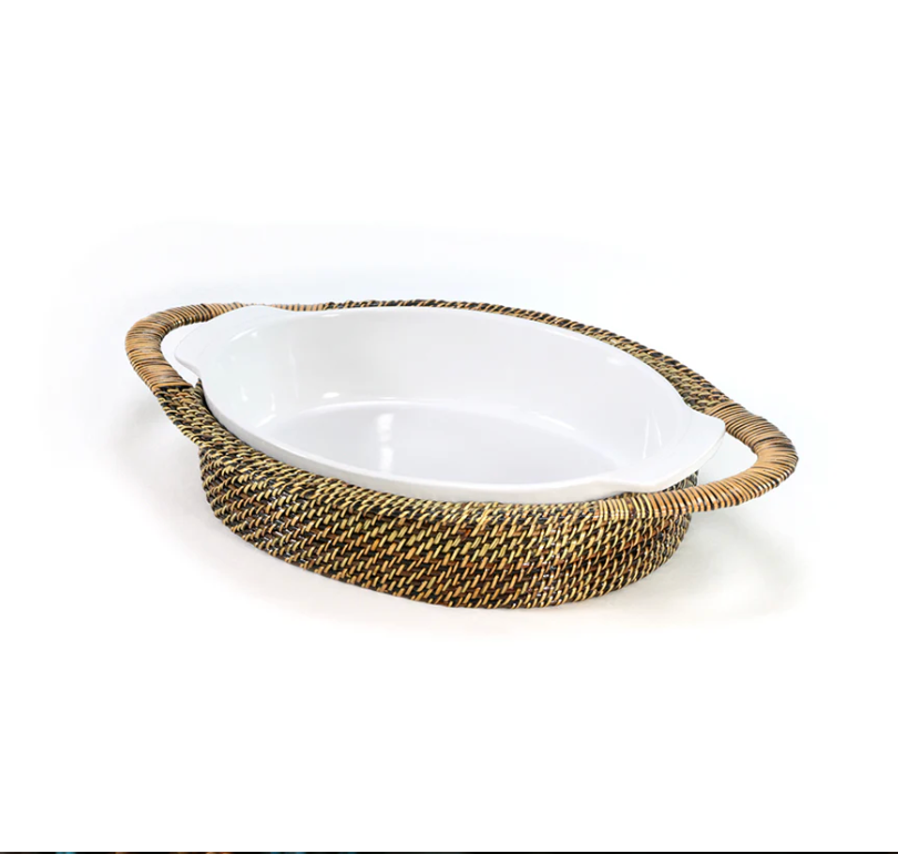 Oval Baker with Handles and Stoneware