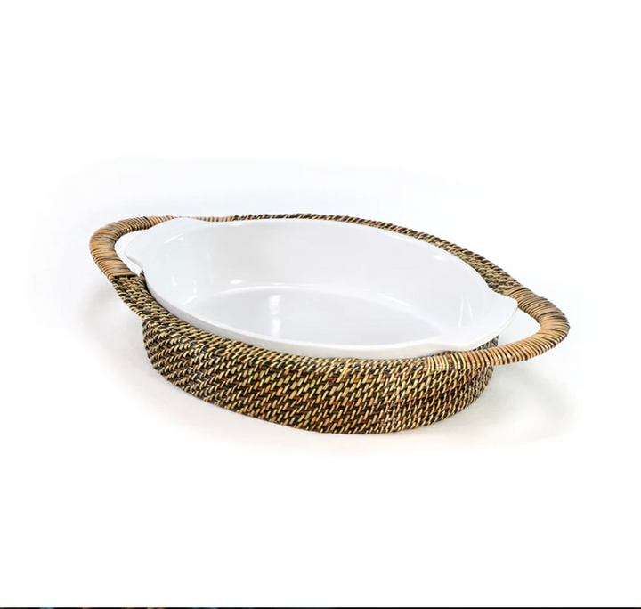 Oval Baker with Handles and Stoneware