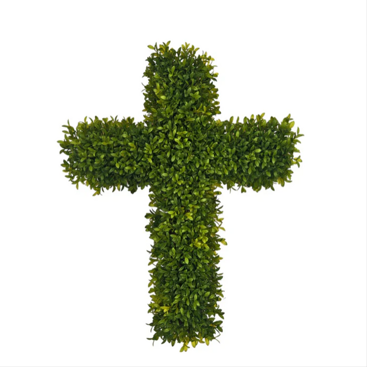 Cross Boxwood Wreath