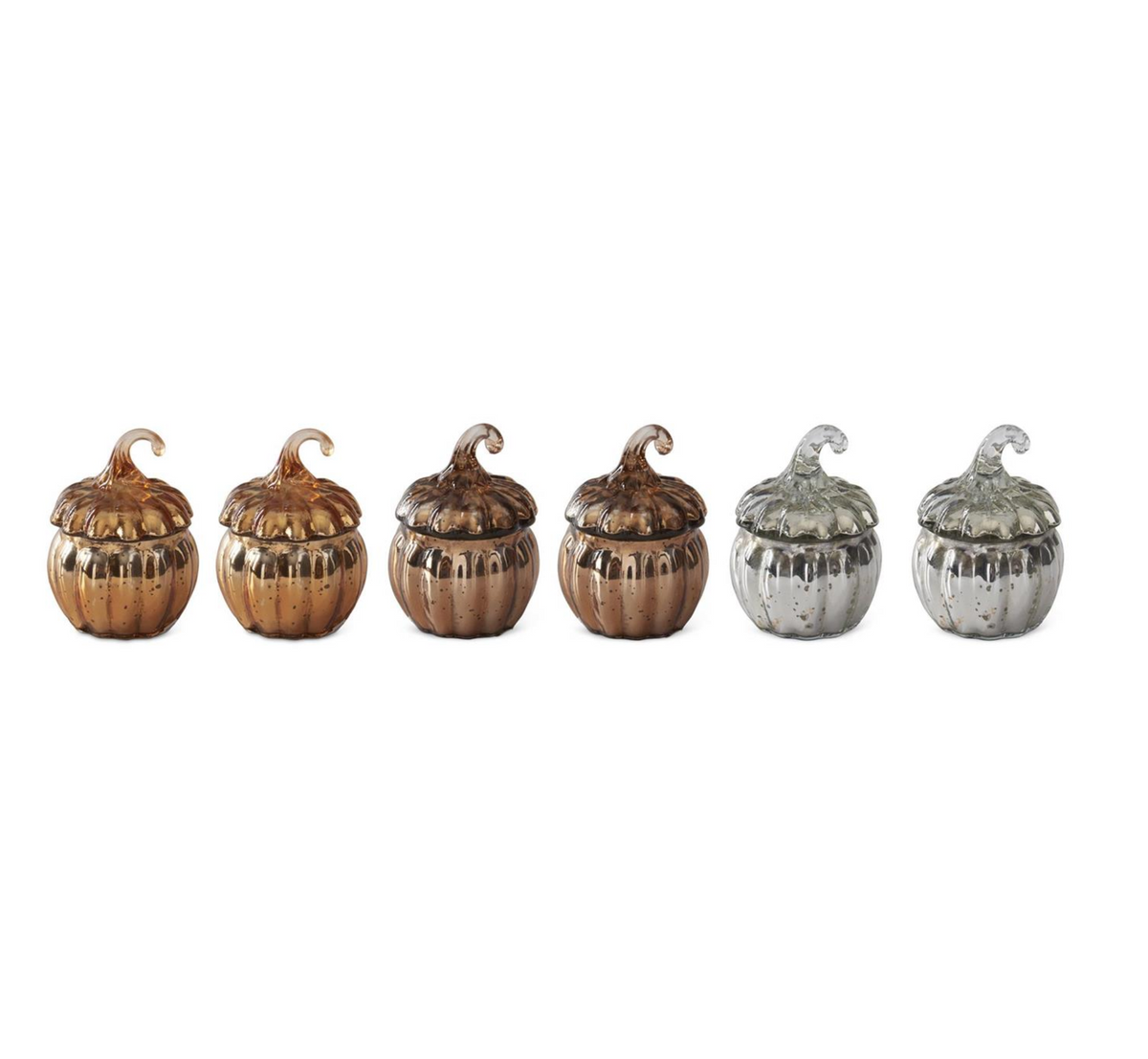 Mini Mercury Glass Pumpkin Candle 3.75"